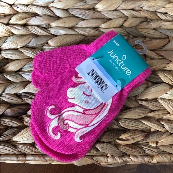 Other - Unicorn Pink knit toddler Mittens